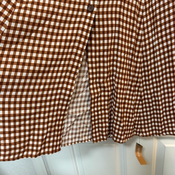 NWOT Reformation Hermosa Midi Skirt in Brown Gingham Size 6 $158 - Picture 6 of 10